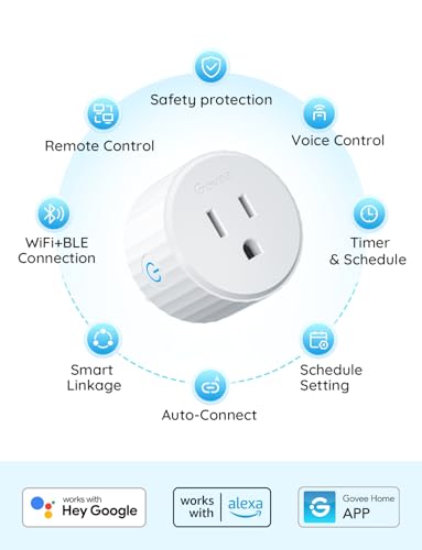 Smart Plug WiFi Outlet with Timer, Works with Alexa and Google Assistant, 4 Pack W1876