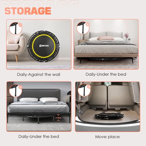 Foldable Mini Trampoline with Adjustable Foam Handle M67736