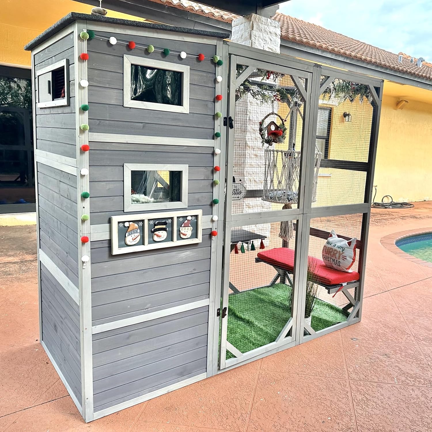 Outdoor Catio Enclosure with Platforms, 4 Tiers B853759