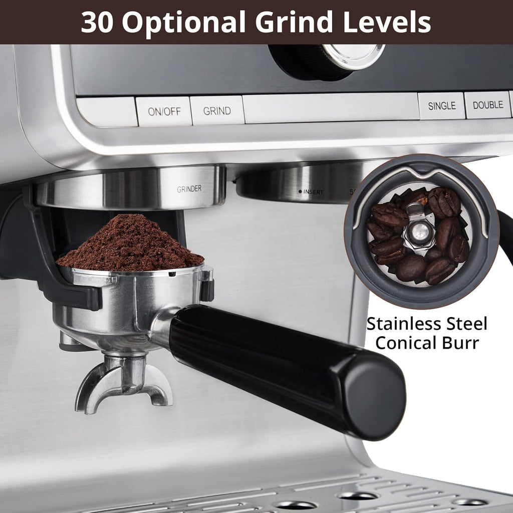 Espresso Machine with Milk Frother, 20 Bar Pressure P346996