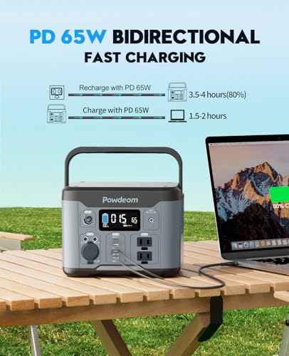 300W Portable Power Station, 296Wh Battery Backup with AC Outlet for Camping F53086