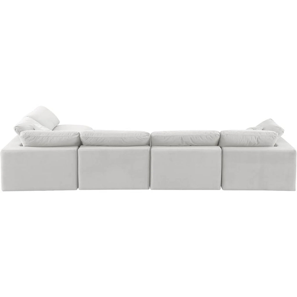 Cream Velvet Modular Sectional A2228
