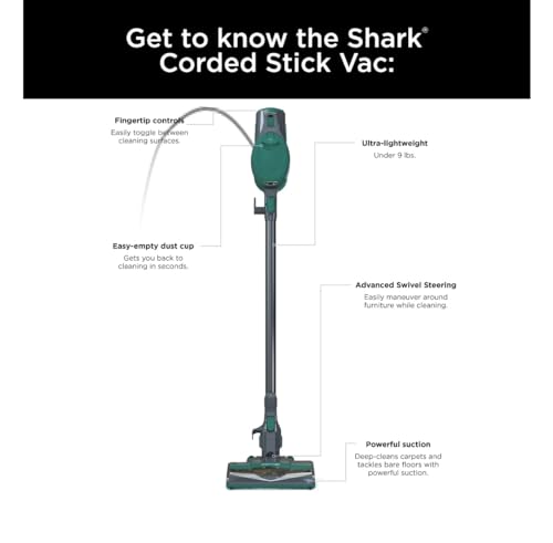 Corded Stick Vacuum with LED Headlights, XL Dust Cup, Lightweight, Converts to Hand Vacuum L83391