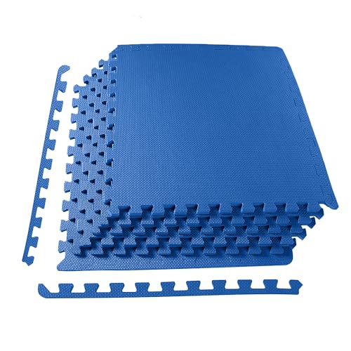 Interlocking Foam Gym Flooring Mat, 1 Inch Thick, 6 Tiles, Black C4472