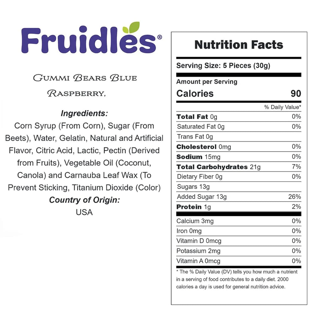 Gummi Bears Candy, Fruit Flavors, Non-GMO, 1 Pound Bag W77857