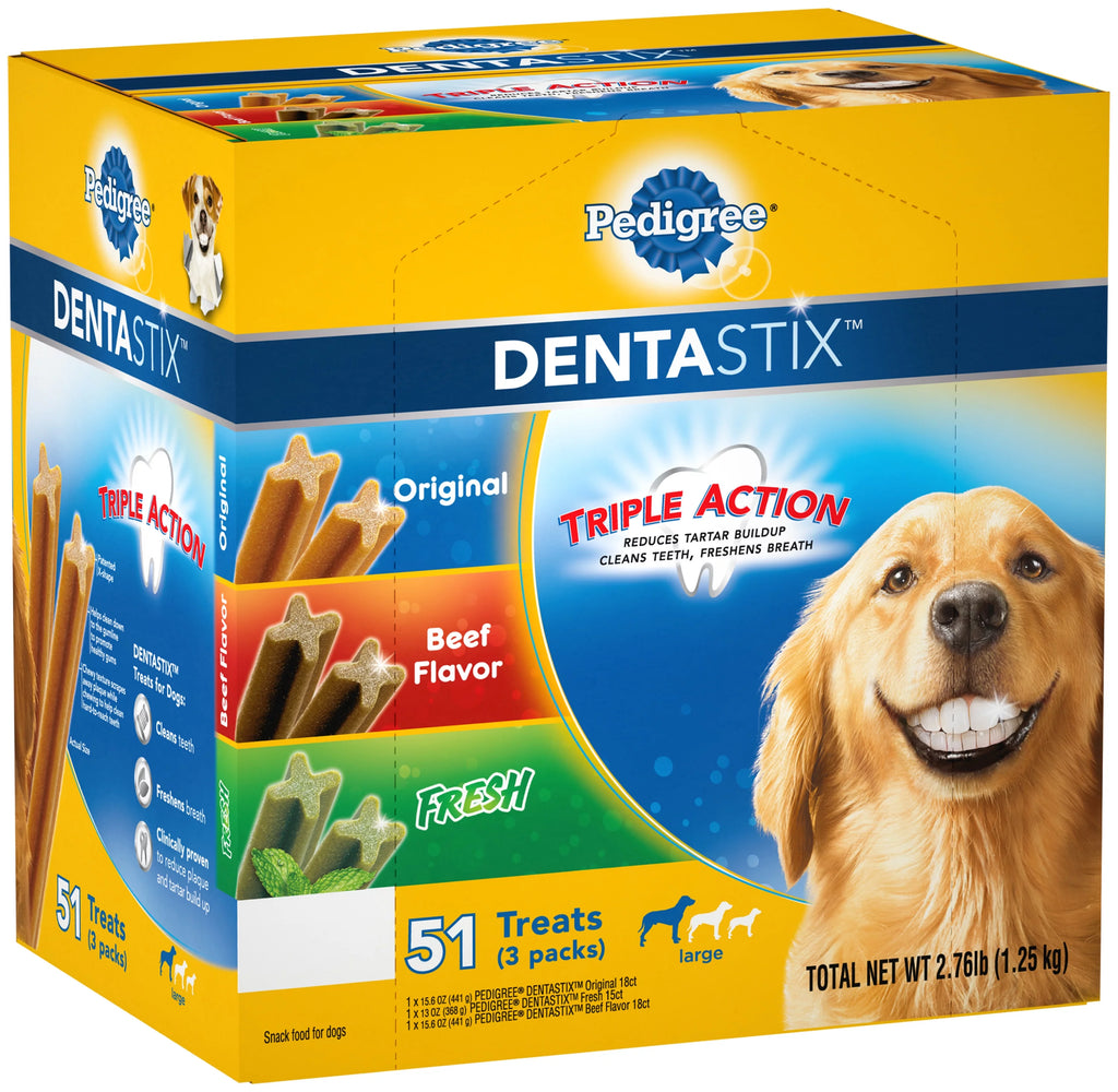 Dental Treat for Dog, Beef, Chicken & Mint Flavor, 51 Count J670725