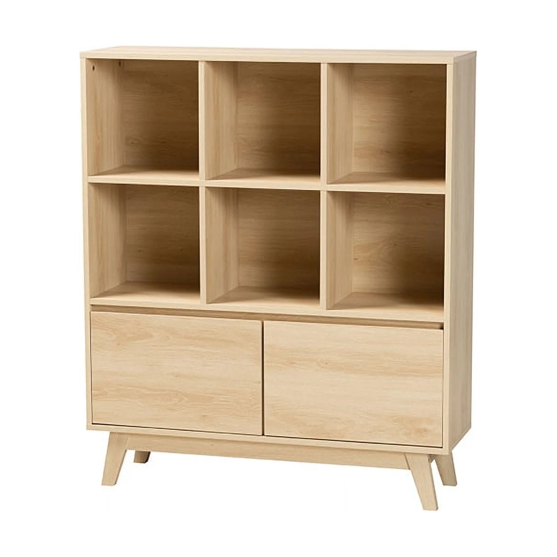 Oak Brown Wood Bookshelf T9762