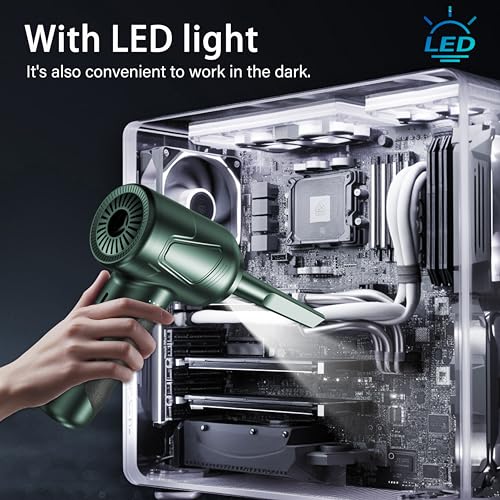 Cordless Air Duster for Cleaning Keyboard PC with 3 Speeds and LED Light P90655