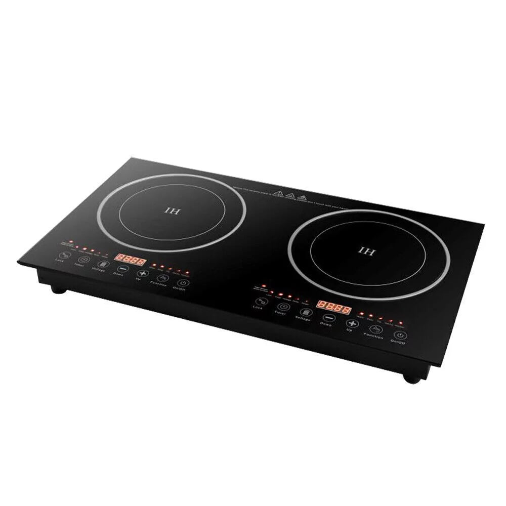 Portable Electric Induction Cooktop, 2-Burner Tempered Glass, 2400W D6969
