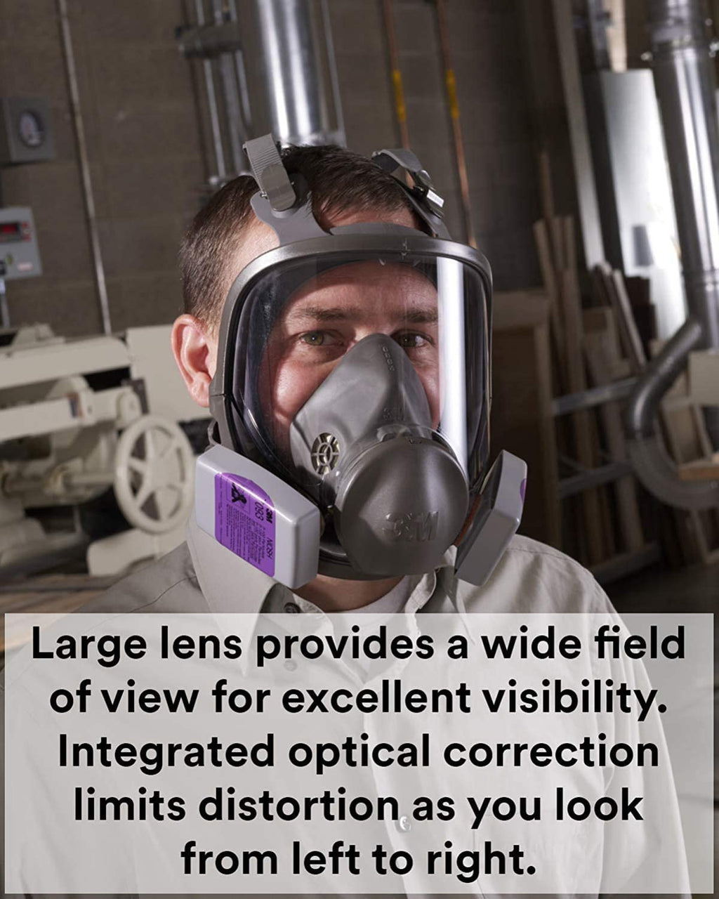 Reusable Full Face Mask Respirator, Grey, Medium E943