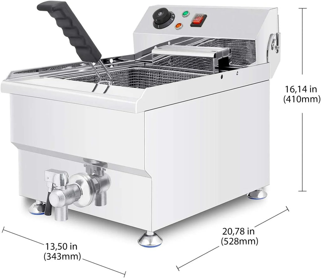 Electric Deep Fryer with Removable Basket, Stainless Steel, 17L W175