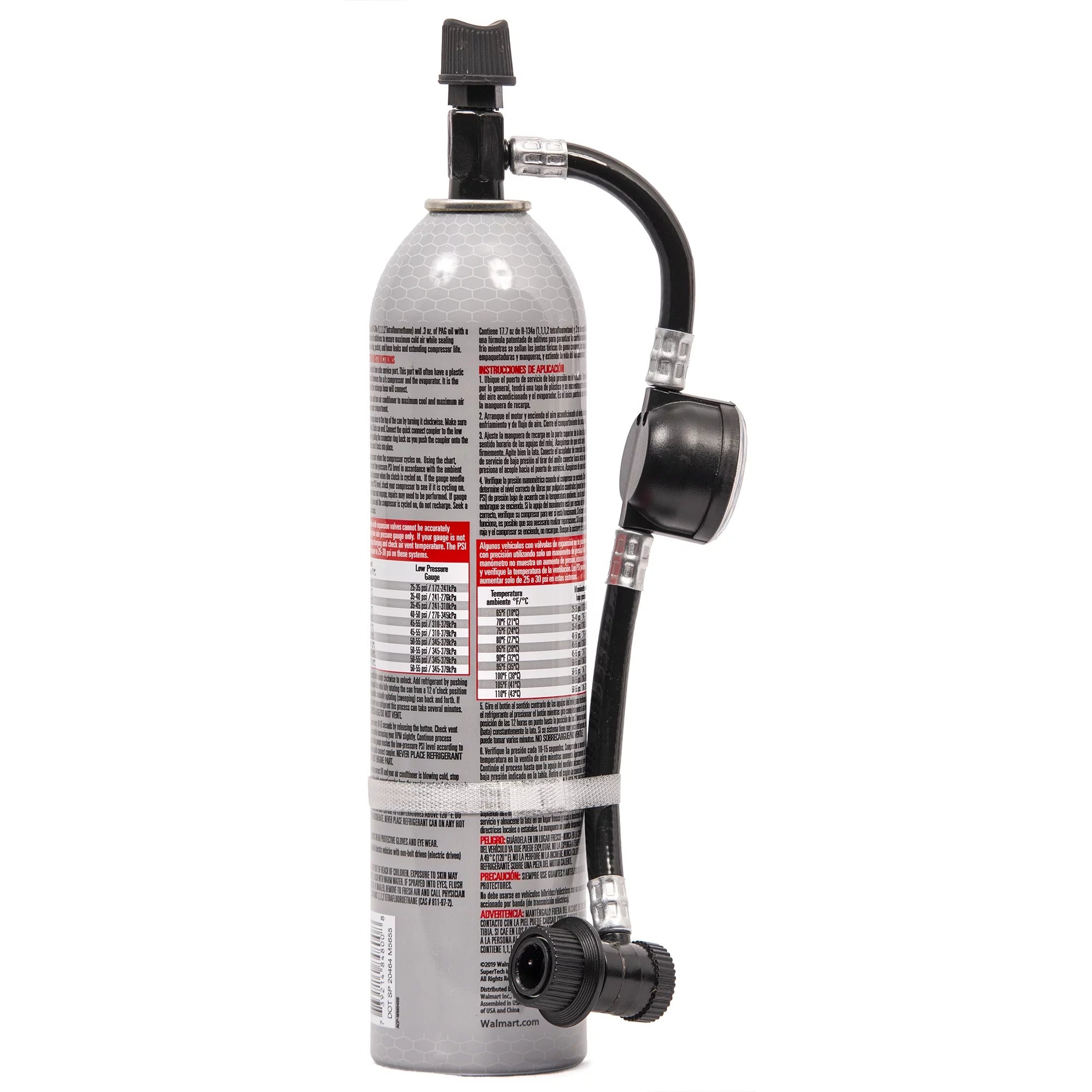 R-134a Automotive Refrigerant with Reusable Hose and Gauge, 18 oz O826760