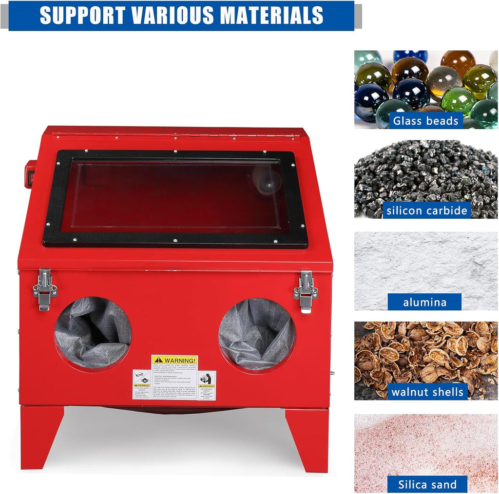 Portable Bench Top Sand Blasting Cabinet with Spray Gun for Rust Removal D5045