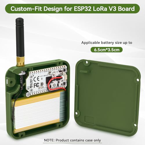 2 Pack ESP32 LoRa V3 Development Board with 915MHz Antennas, 3000mAh Battery, and Case L1170