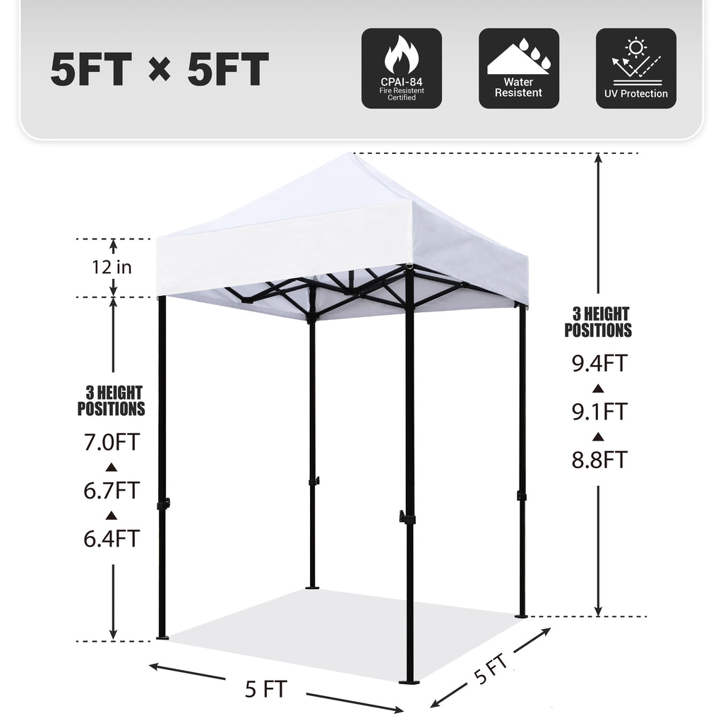 5x5 Pop Up Canopy Outdoor Heavy Duty Tent S75389