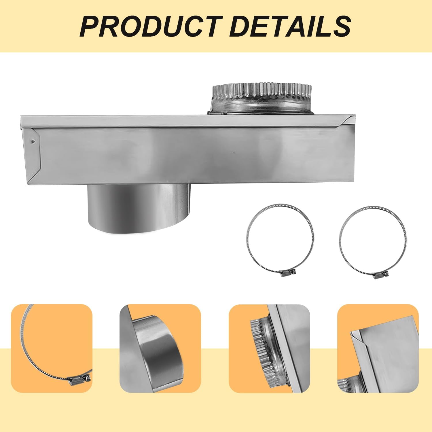 Adjustable Dryer Vent Hose, 0-5" Length, Aluminum U616