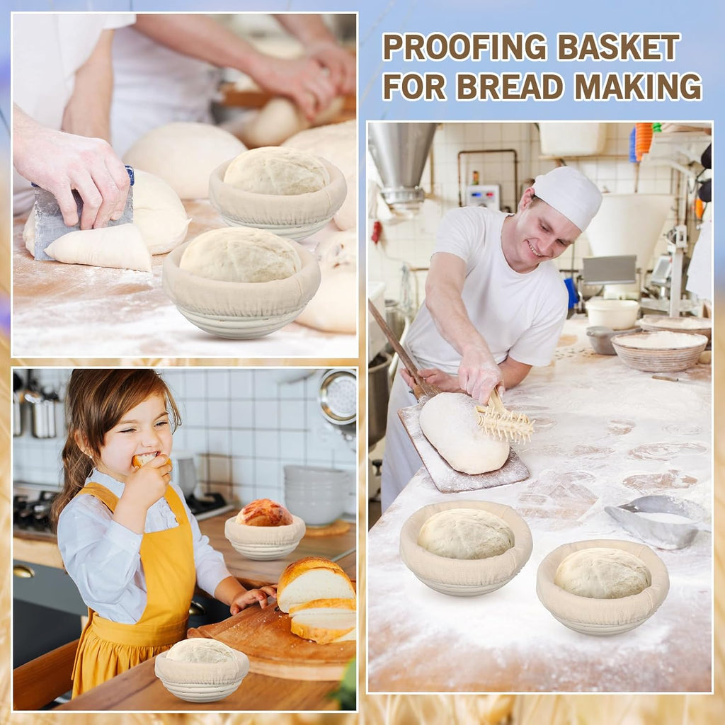 Bread Proofing Basket 5 Inch Banneton with Linen Liner for Sourdough Baking T407814