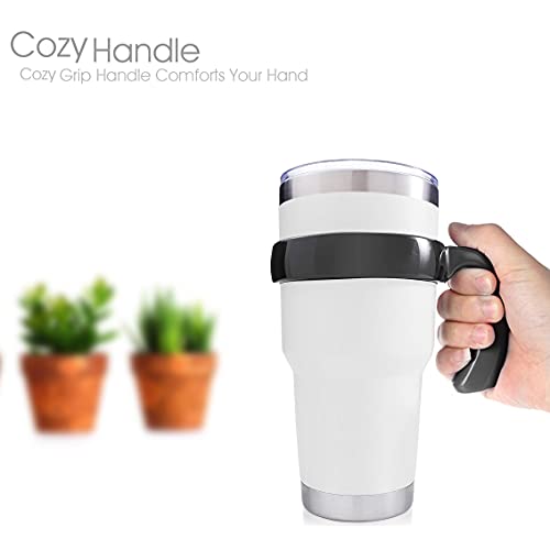 Tumbler Handle for 30oz Rambler Cup, Anti Slip Travel Mug Grip for Stainless Steel Tumblers (Black) M402072