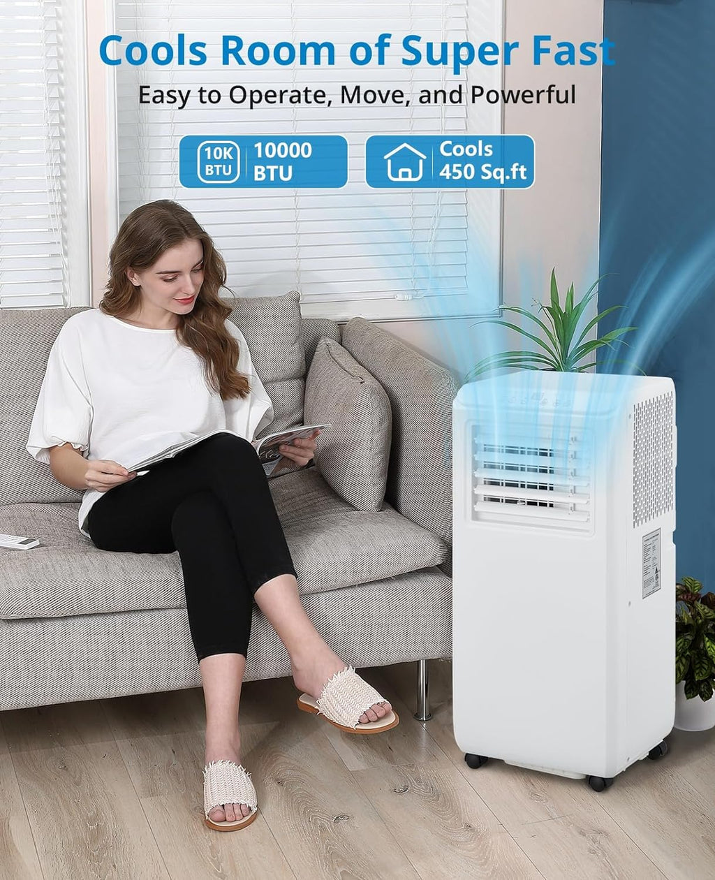 Portable Air Conditioner 10000 BTU with Remote Control for 450 Sq.ft Rooms D36933