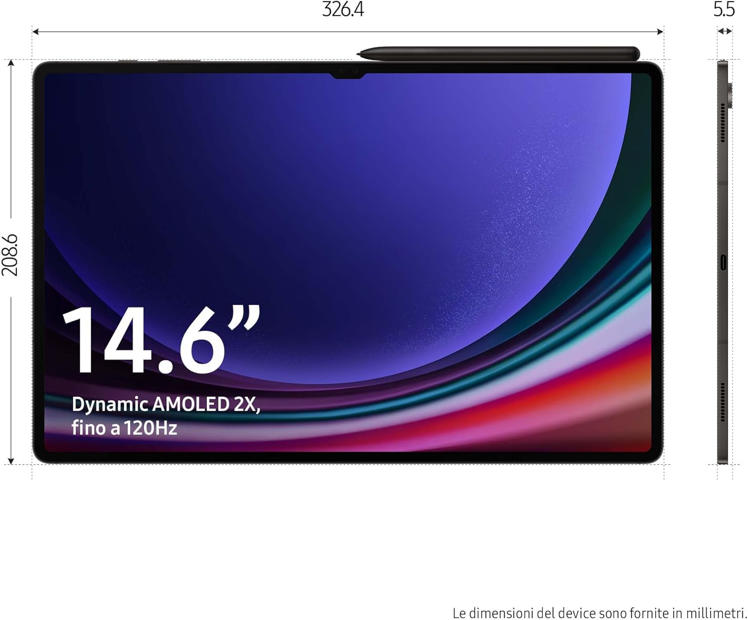 Galaxy Tab S9 Ultra 14.6 Inch Android Tablet with S Pen, 12GB+256GB, WiFi, Grey G8870