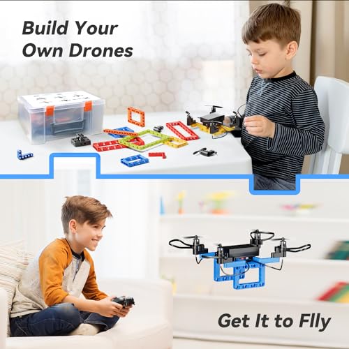 Mini Drone for Kids, 5-in-1 DIY Building Kit, Altitude Hold, 3D Flips J4141