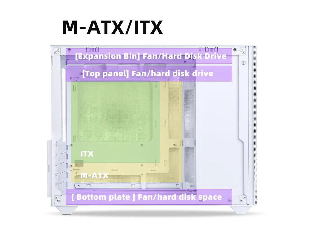 Mini ITX Tower Computer Case with Tempered Glass Side Panel S429