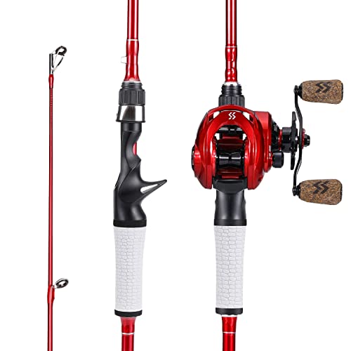 Fishing Rod and Reel Combo, Spinning and Baitcasting Pole with Graphite Blanks O8586