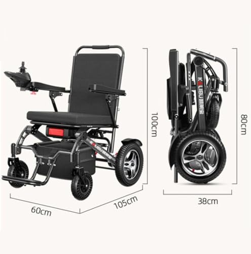 Foldable Electric Wheelchair for Adults, 360° Joystick Control, 300lbs Capacity W8032