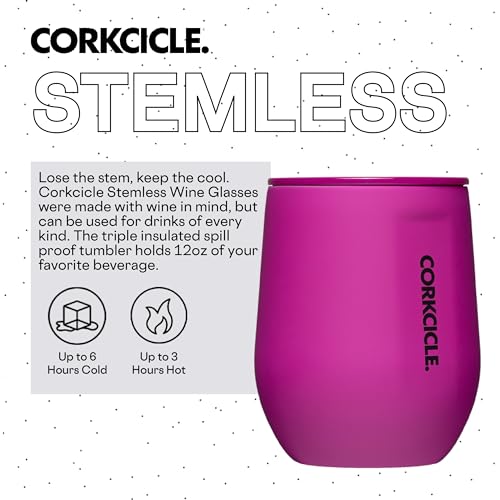 Insulated Stemless Wine Glass Tumbler, 12 oz, Stainless Steel, Powder Blue X9797