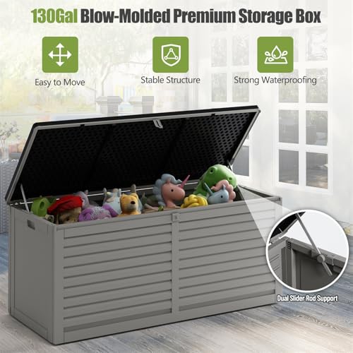 Outdoor Storage Box 130 Gallon Waterproof Lockable F5880