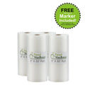 FoodVacBags 8" x 50' Vacuum Sealer Bags (4 Count) - Commercial Grade, BPA-Free, Ideal for Food Preservation and Sous Vide, Foodsaver Compatible Freezer Storage Rolls