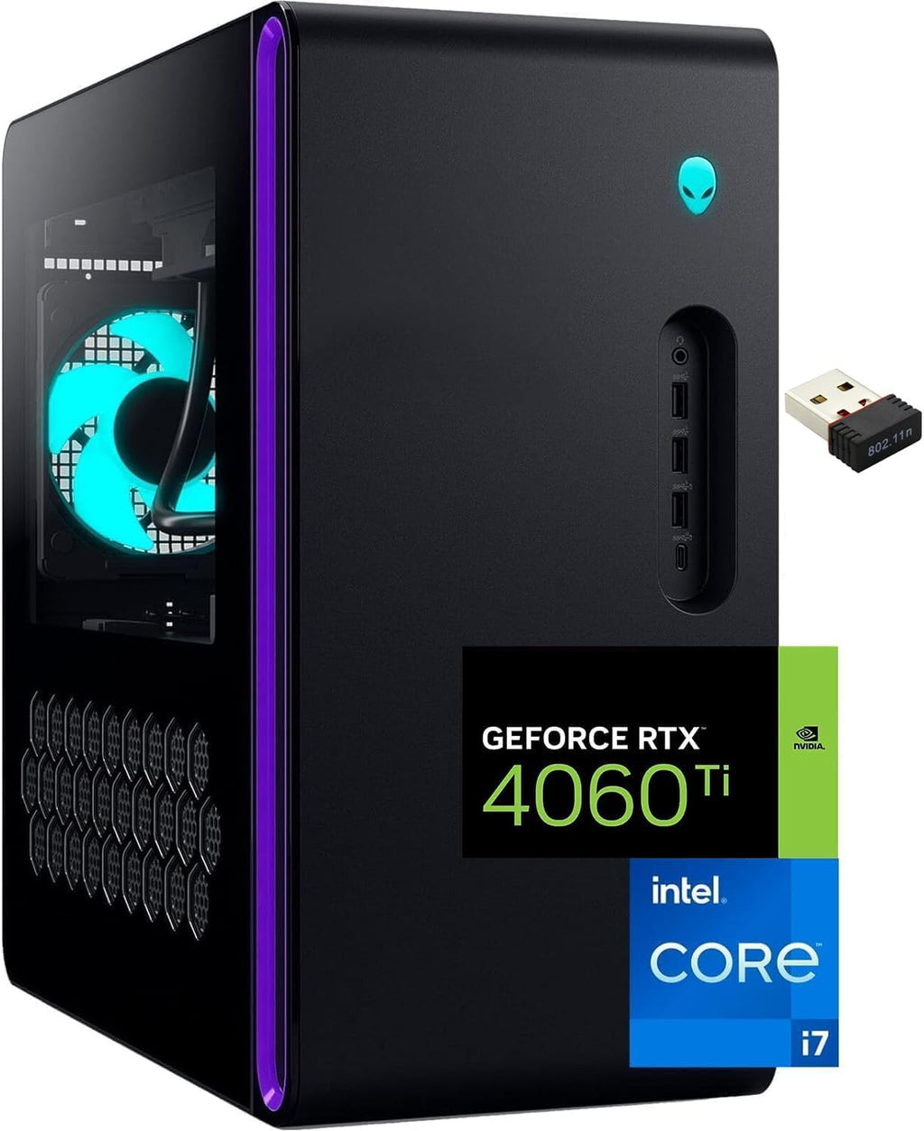 Gaming Desktop PC with Intel Core i7 Processor, RTX 4060 Graphics, 16GB RAM, 1TB SSD Y824248