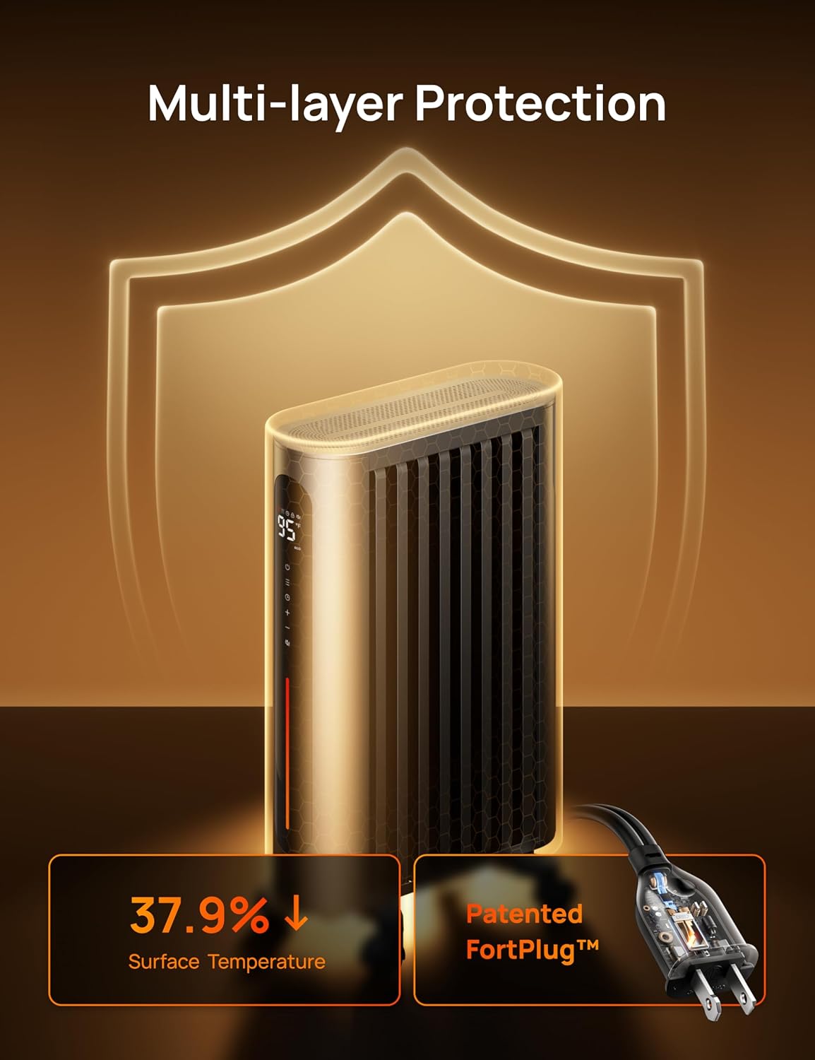 Oil Filled Radiator Heater, 1500W with Remote Control, 24-Hour Timer, Indoor Use M961