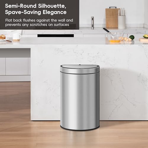 Touchless Motion Sensor Trash Can, 13.2 Gallon, Brushed Stainless Steel A497976