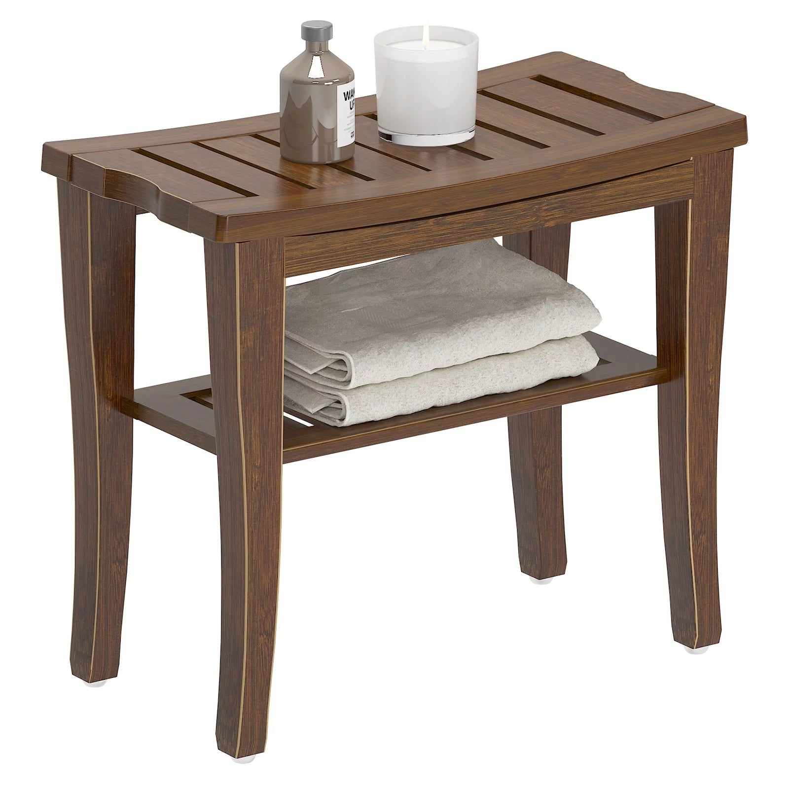 Bamboo Bathroom Bench Shower Stool Non-slip Waterproof Seat J2608