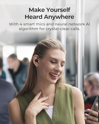 Open Ear Headphones, Wireless Earbuds with 4-Mic Clear Call, 30H Playtime L30747