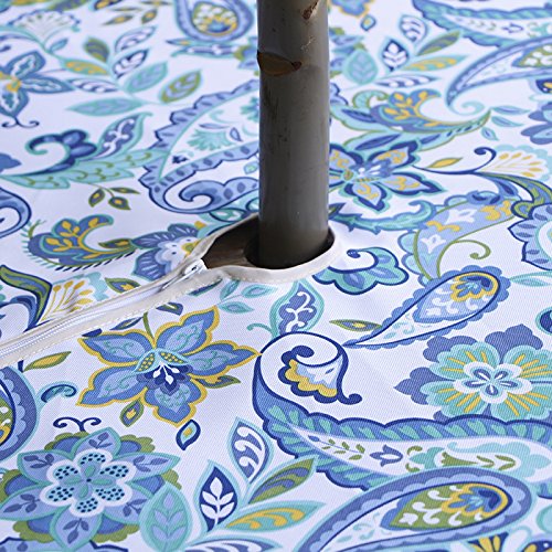 Outdoor Tablecloth with Umbrella Hole, Waterproof Fitted Cover for Picnic Patio Garden Z463