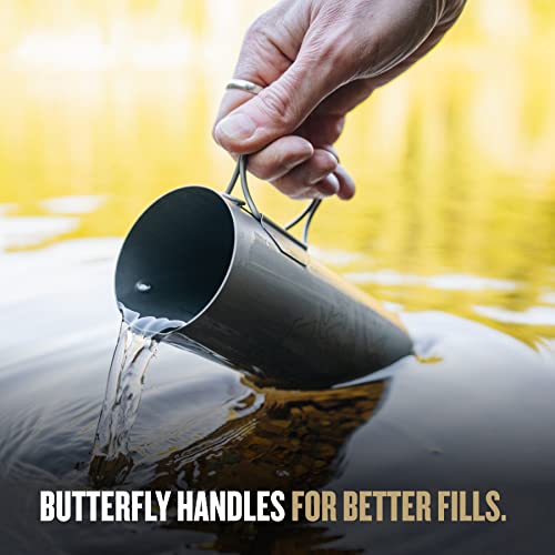 Titanium Water Purifier Filter Bottle 16.9 oz for Hiking Travel S49394