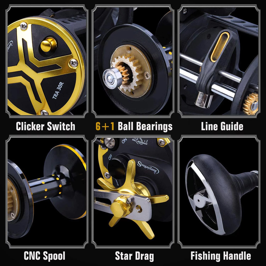 Line Counter Fishing Reel Level Wind Trolling E809603