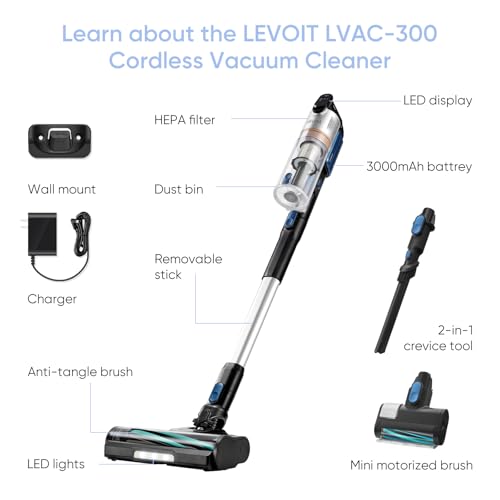 Cordless Stick Vacuum Cleaner with Tangle-Resistant Design, 50-Minute Runtime T113949