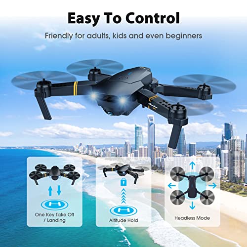 Foldable Camera Drone for Adults Kids, 1080P FPV, 2 Batteries D499
