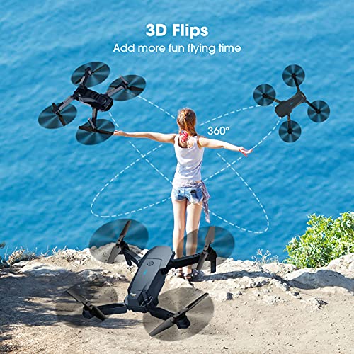Foldable Camera Drone for Adults Kids, 1080P FPV, 2 Batteries D499