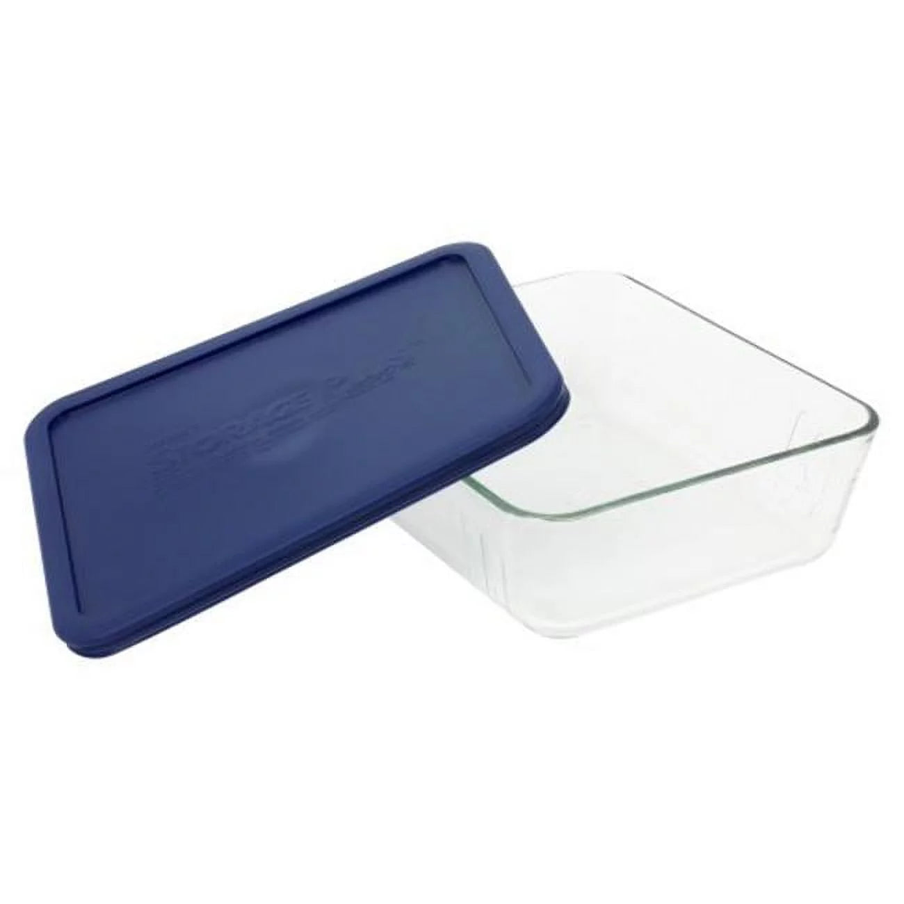 11-cup Rectangular Glass Food Storage Container with Blue Lid T1001