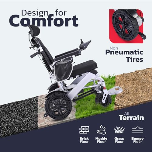 Reclining Foldable Electric Wheelchair for Adults with 25-Mile Range H6131