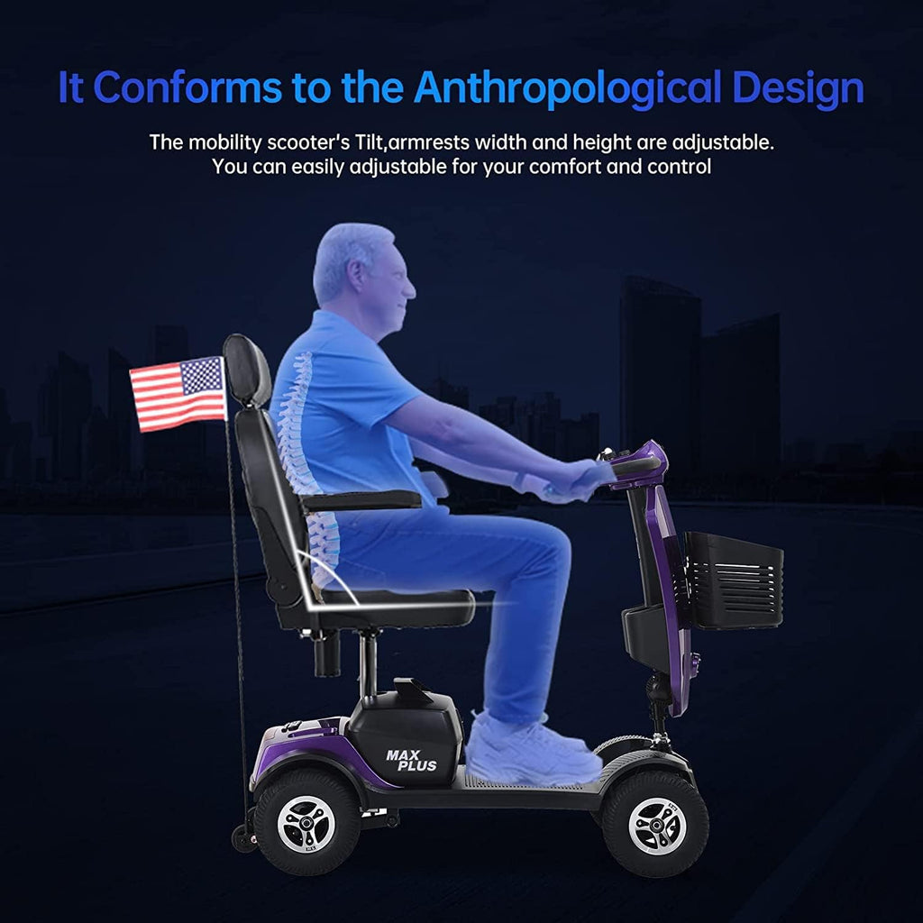 Electric 4-Wheel Mobility Scooter for Seniors, 300lbs Capacity, 16 Mile Range Y745
