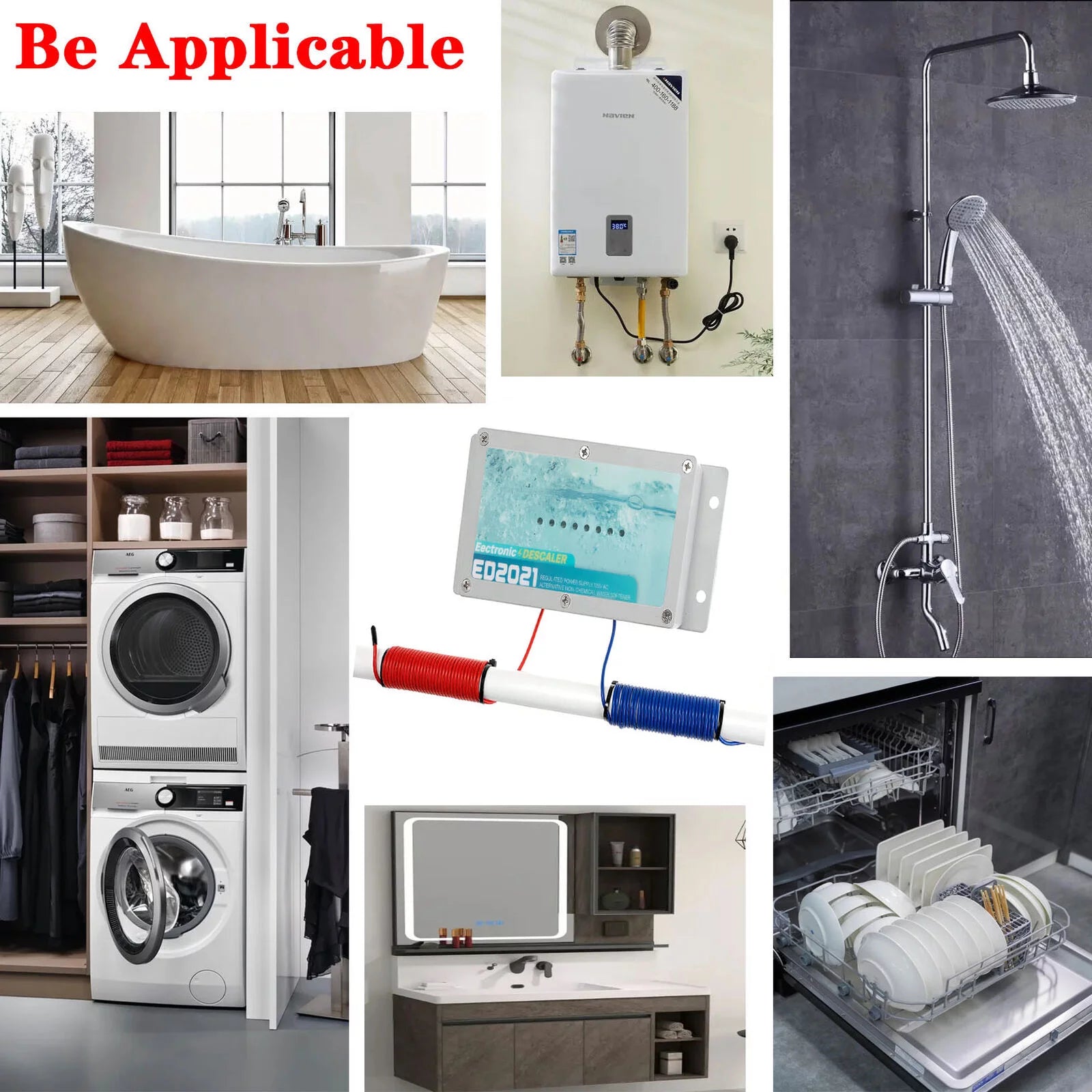 Electronic Water Descaler System for Whole House, Salt Free, Reduces Limescale M810