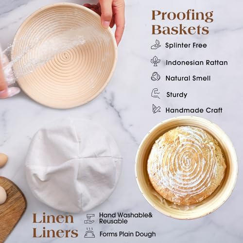 Sourdough Starter Kit with Banneton Proofing Baskets and Bread Sling O5708