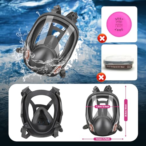 Reusable Full Face Respirator Mask with Filters for Spray Paint and Welding O150047