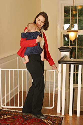 Adjustable Stairway Safety Gate for Kids and Pets, 27 to 42.5 Inches Wide, Black H919493