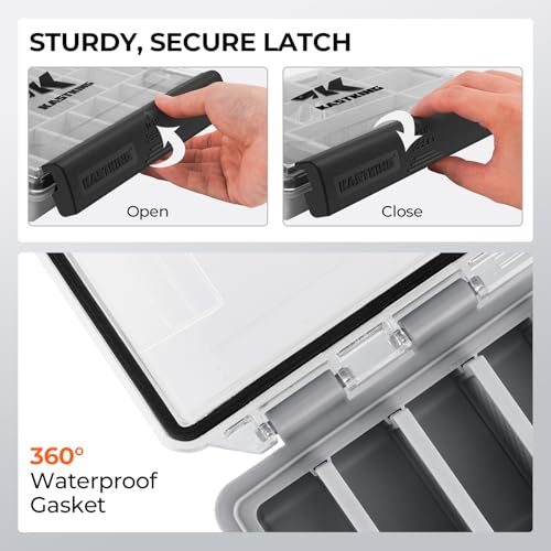 Waterproof Tackle Box with Removable Dividers, 3600 and 3700 Trays Q482255